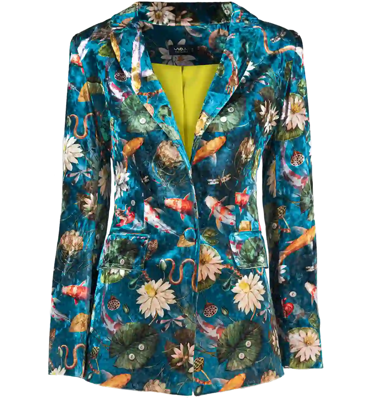 Elegant emerald velvet blazer with timeless design