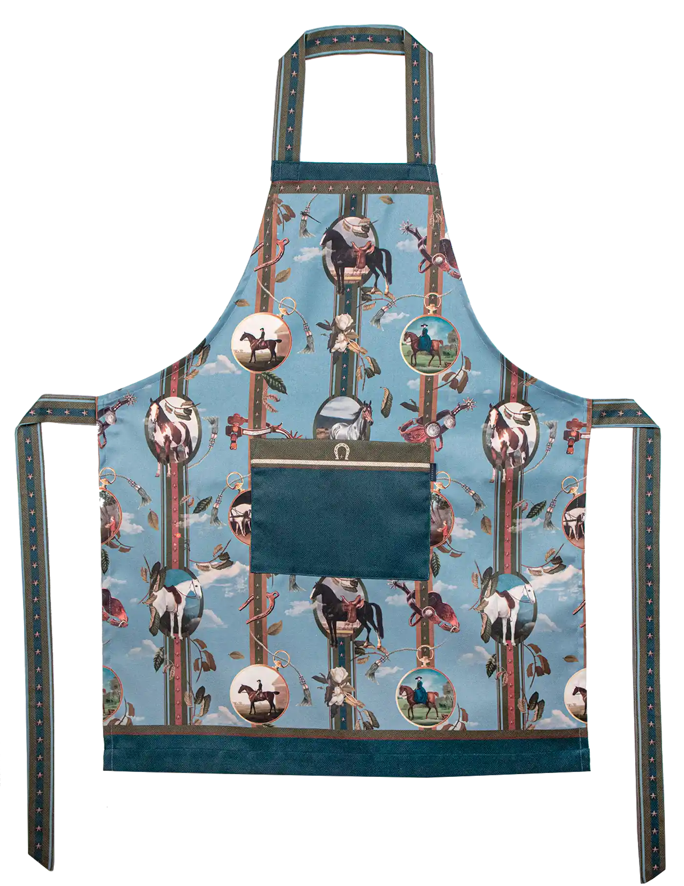 Classic white  blue cotton  polyester apron for kitchen and baking