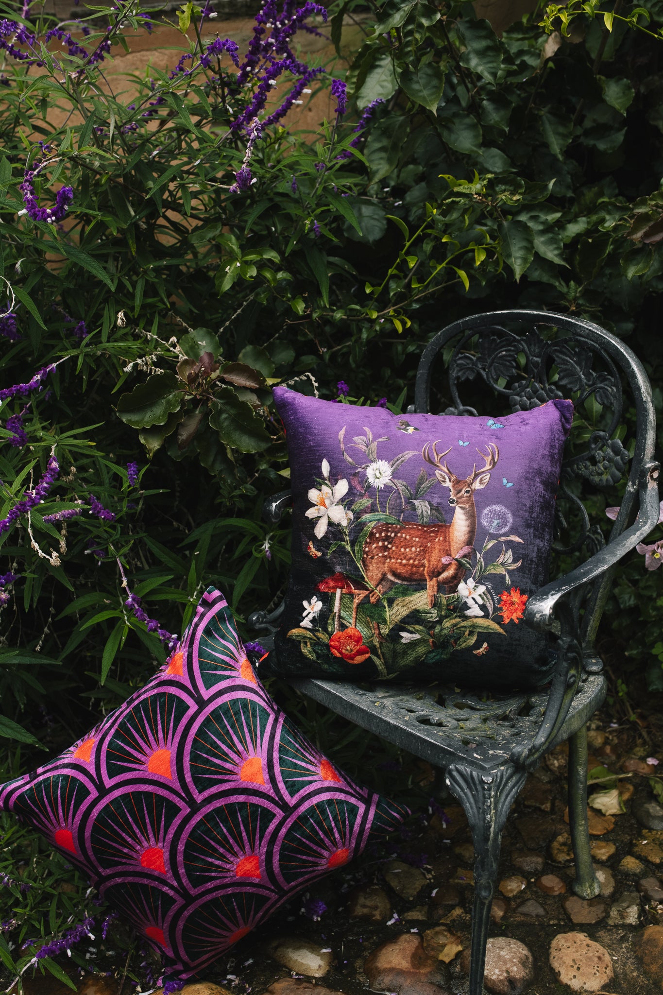 Velvet Pillow - Woodland Venado