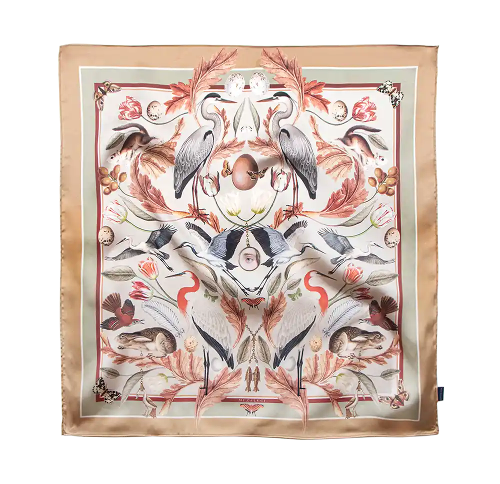 Silk scarf with floral print for elegant accessorizing