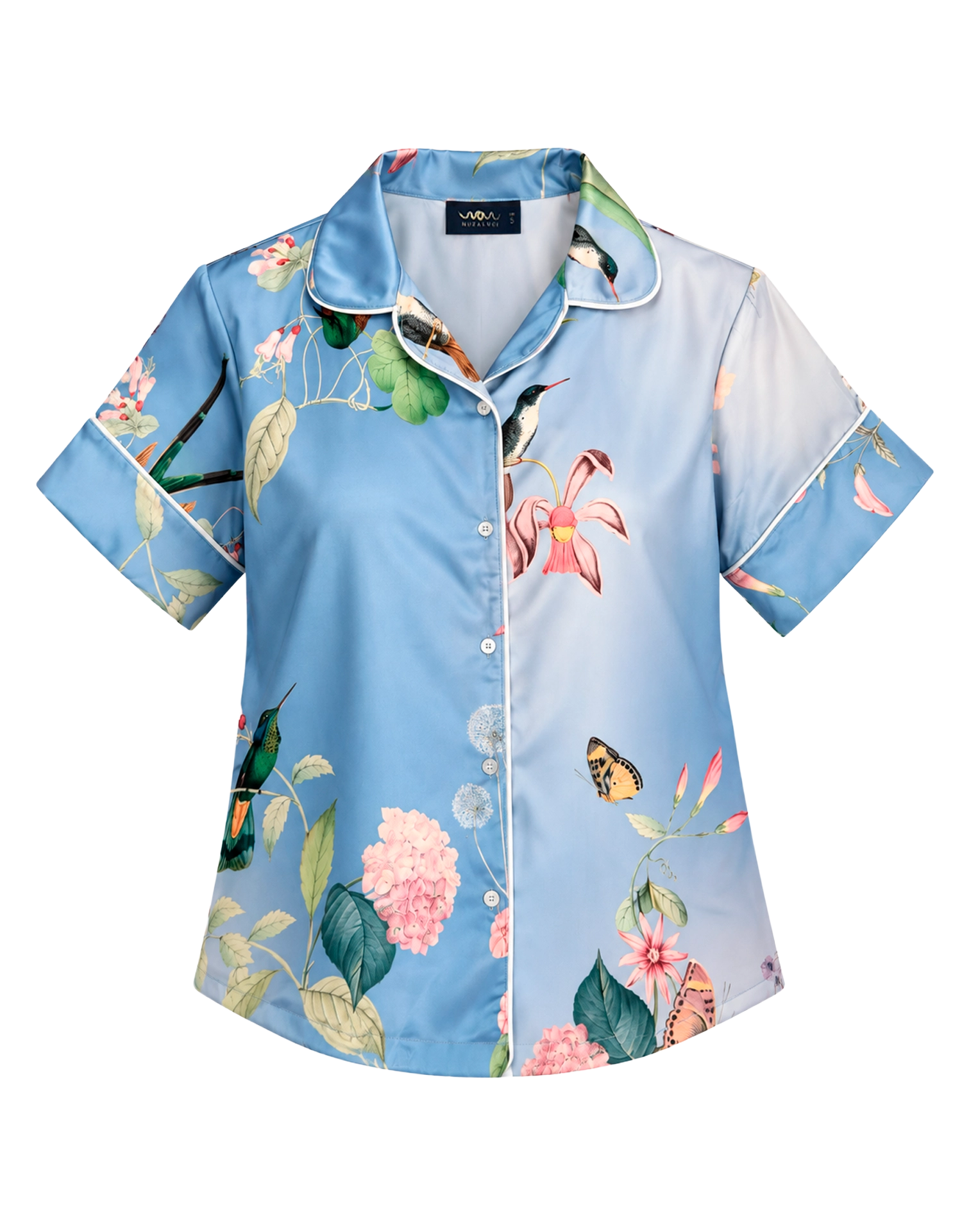 Short pajama set - Blue Hummingbird