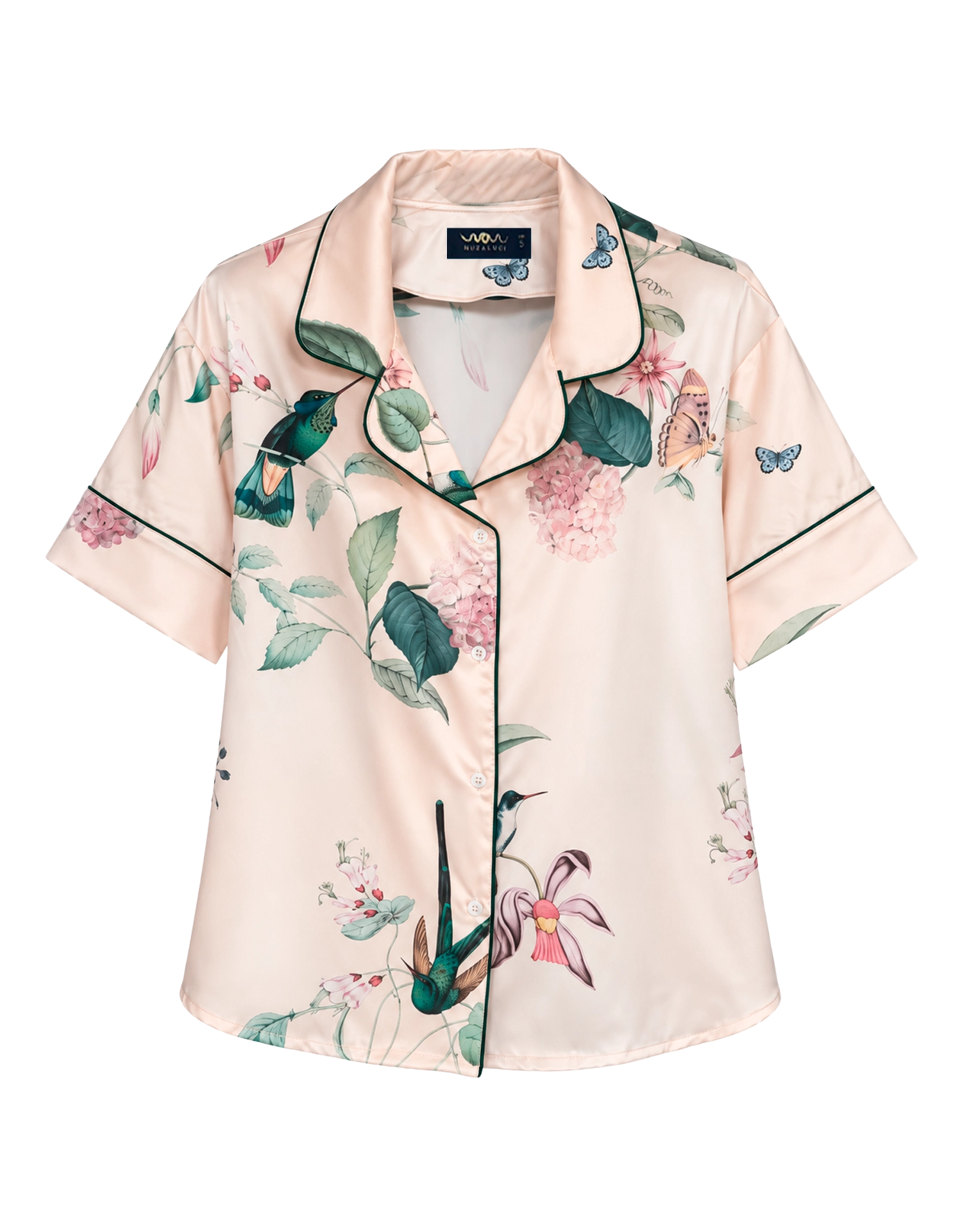 Short pajama set - Ivory Hummingbird