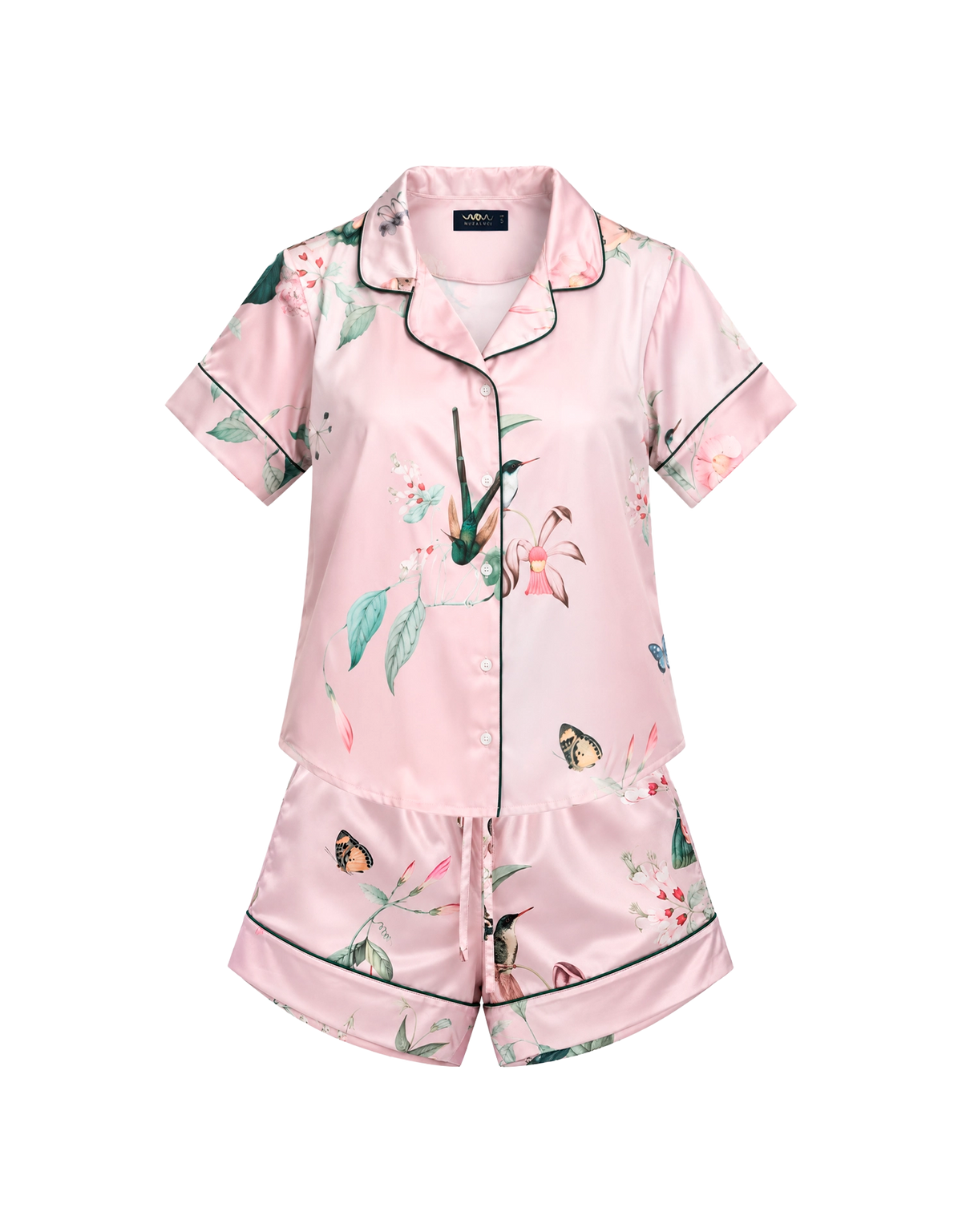 Short pajama set - Pink Hummingbird