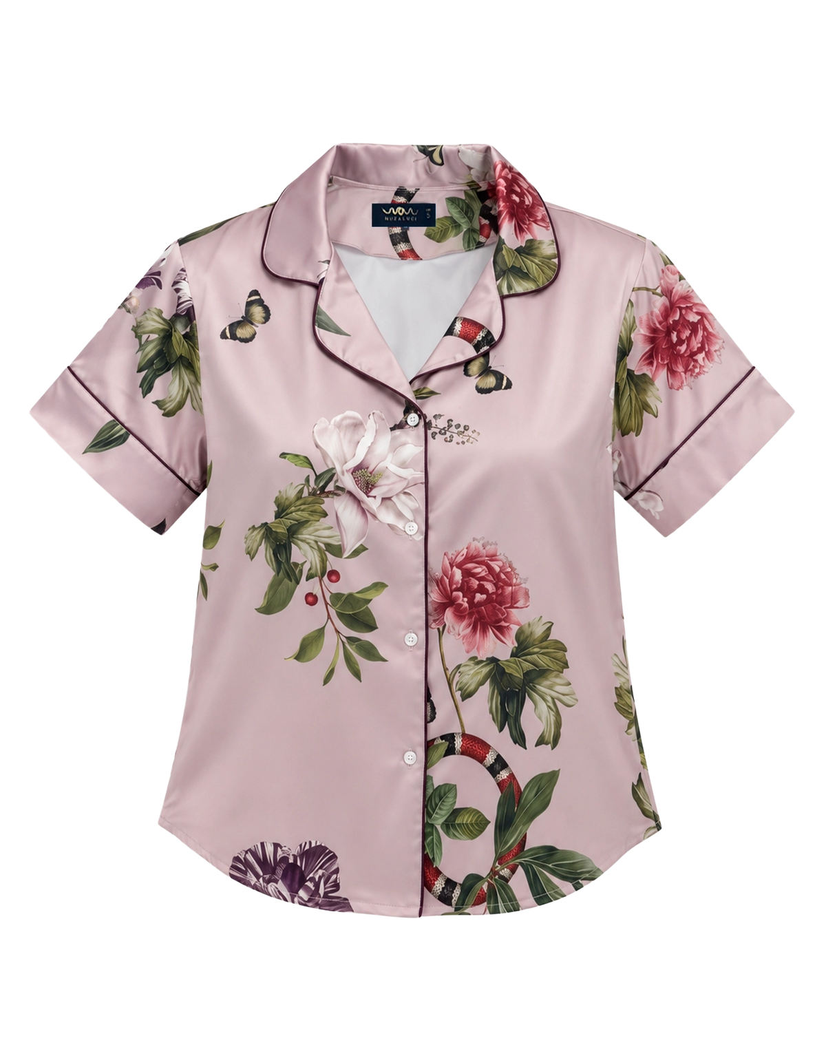 Short pajama set - Pink Serpent