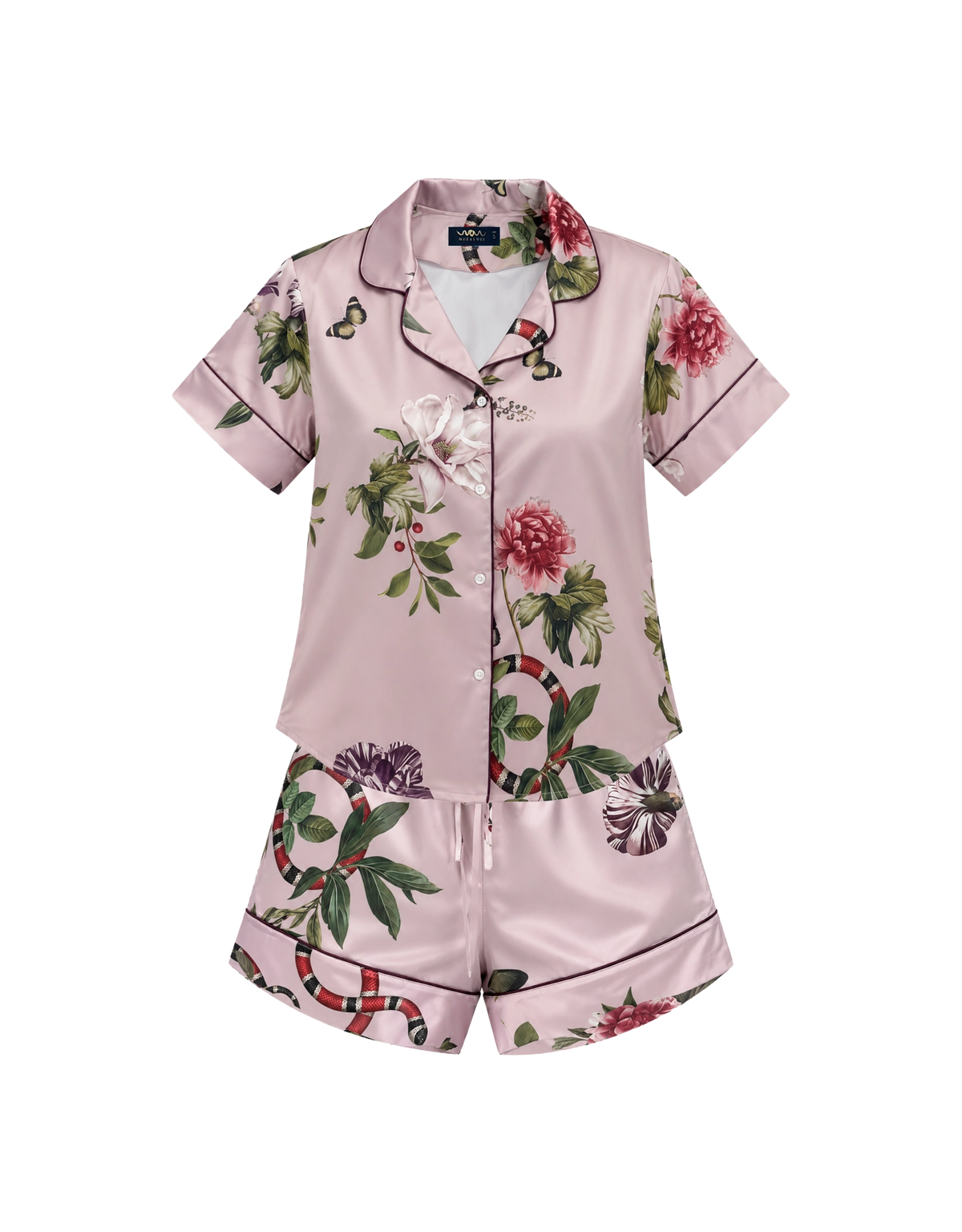Short pajama set - Pink Serpent