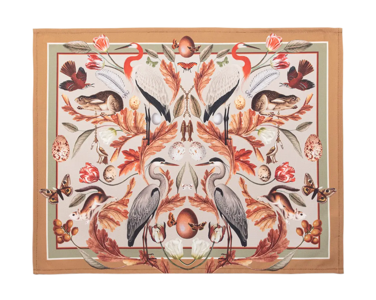 Elegant woven placemat in natural tones for dining tables