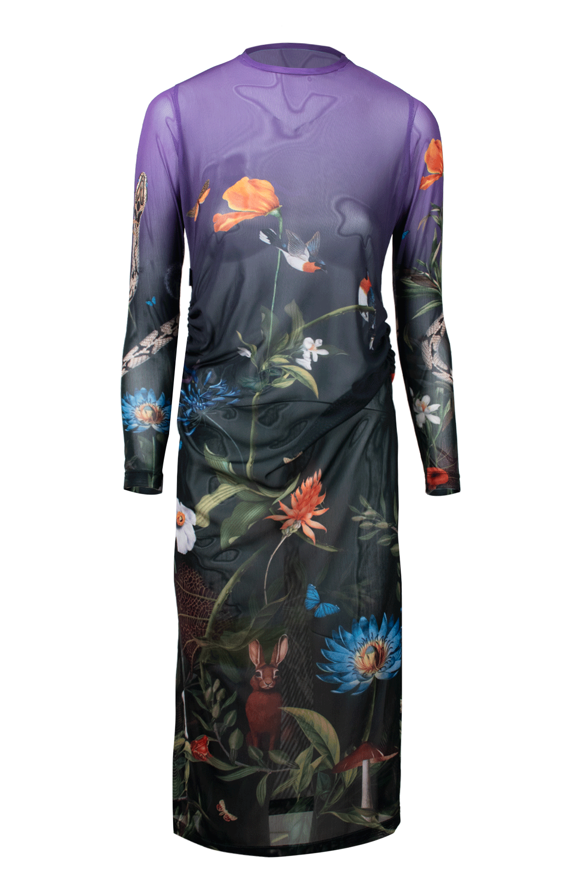 transparent mesh floral dress Mesh Dress