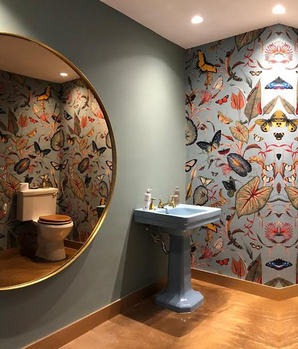 Bold geometric wall fabric for modern interior design