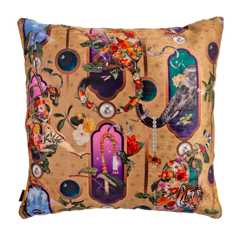 India Animals - Velvet Pillow