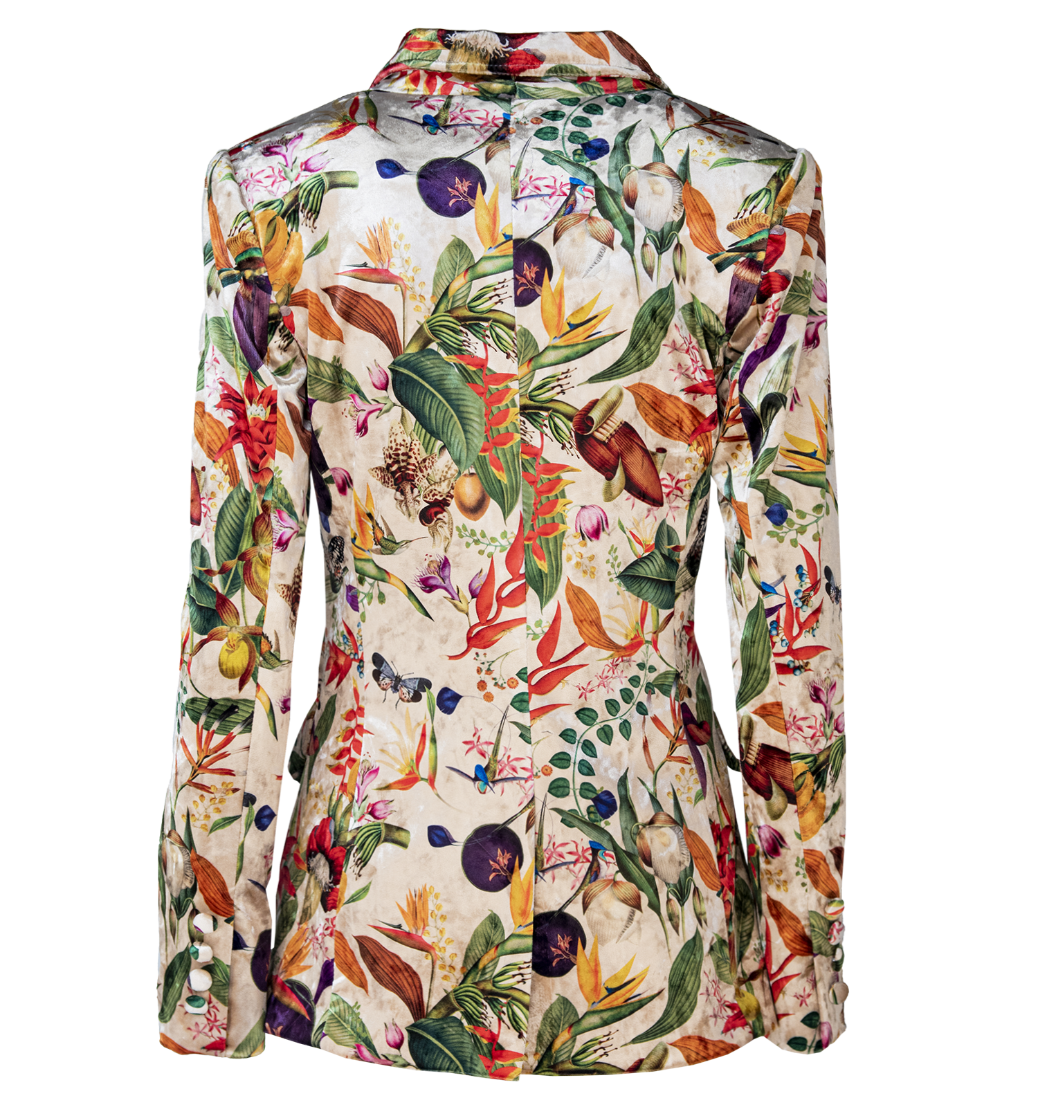Colombian Flowers Ivory - Velvet Blazer