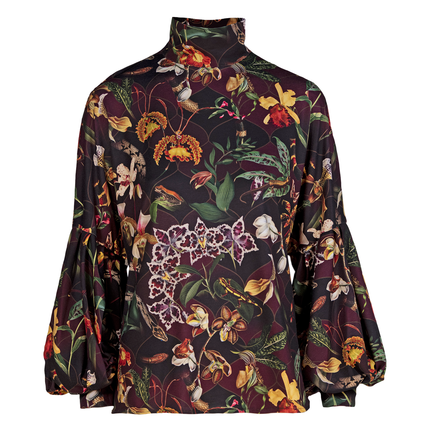 Balloon Sleeve Blouse - Orquideas Tigre
