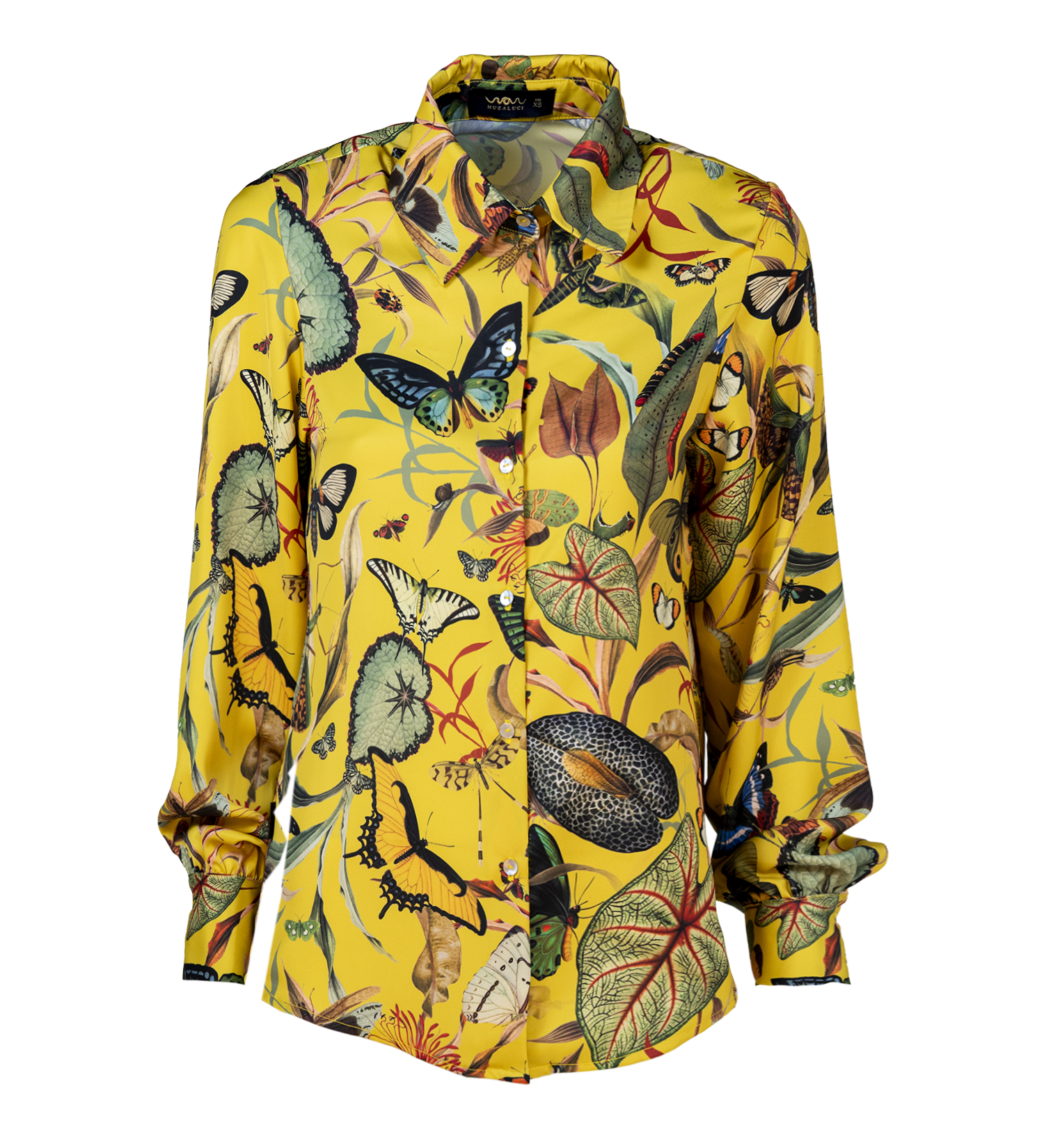 Siik Blouse - Yellow Butterfly