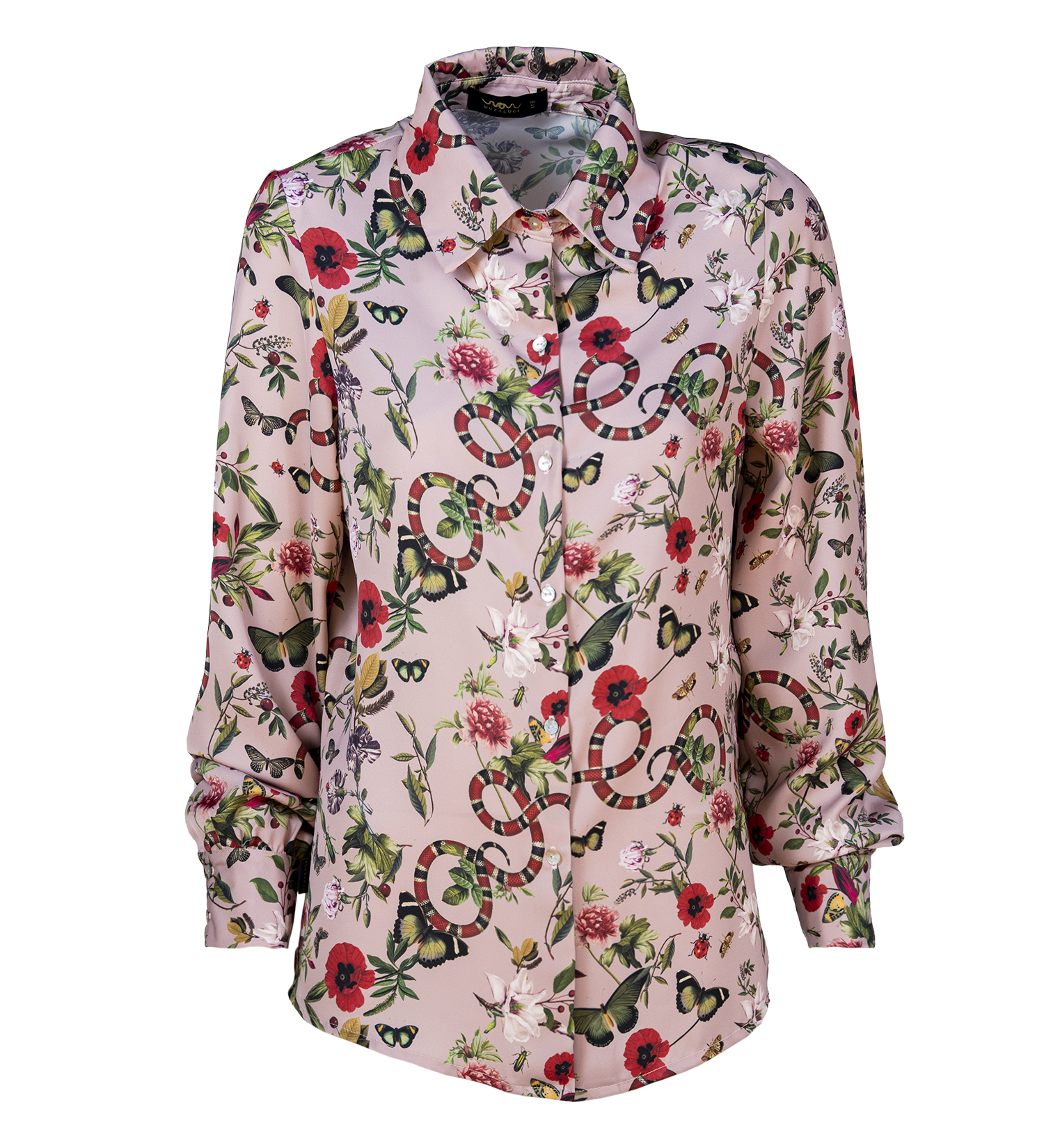 Siik Blouse - Pink Serpent