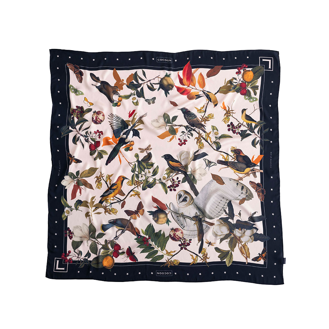 Birds Retro Black - Scarf