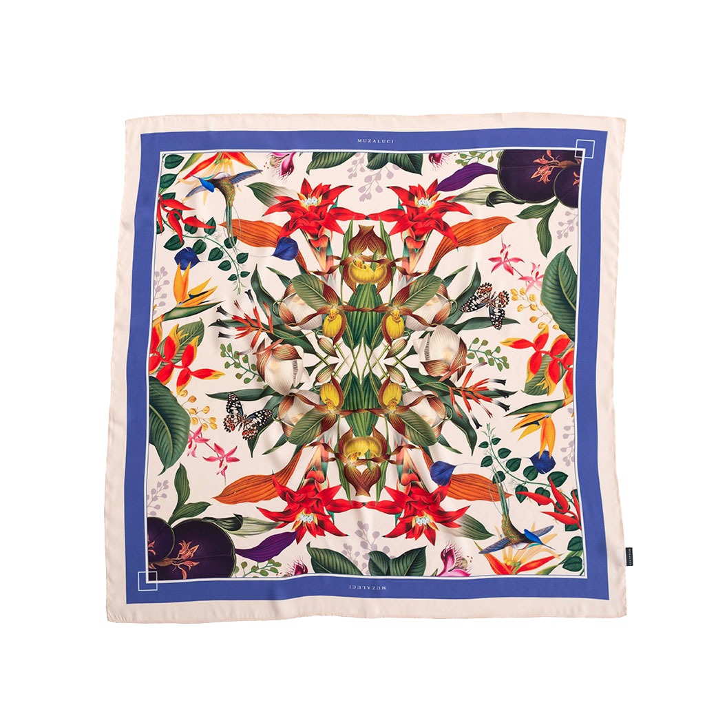 Colombian Flowers Ivory - Scarf