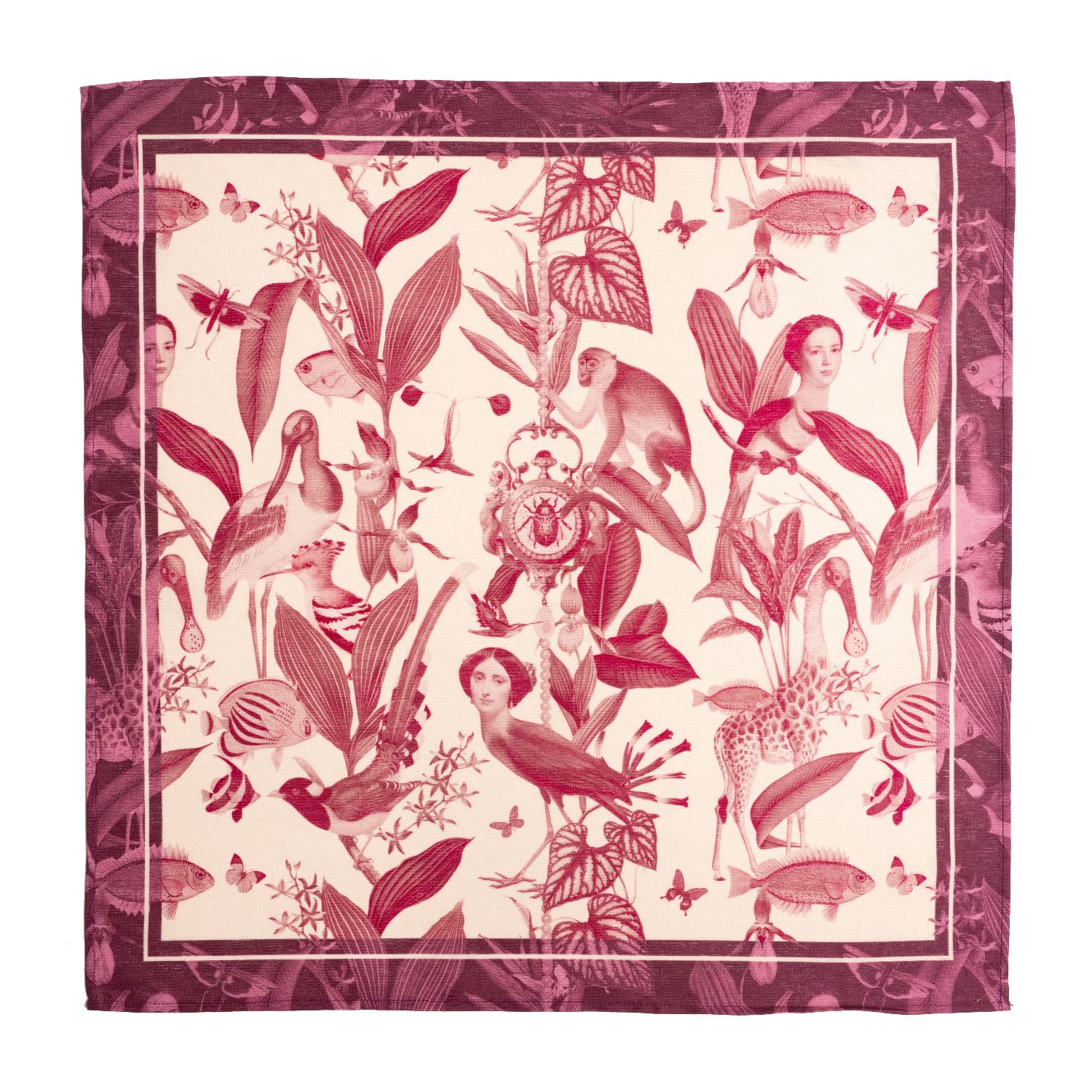 Handcrafted fabric napkins with intricate patterns red
