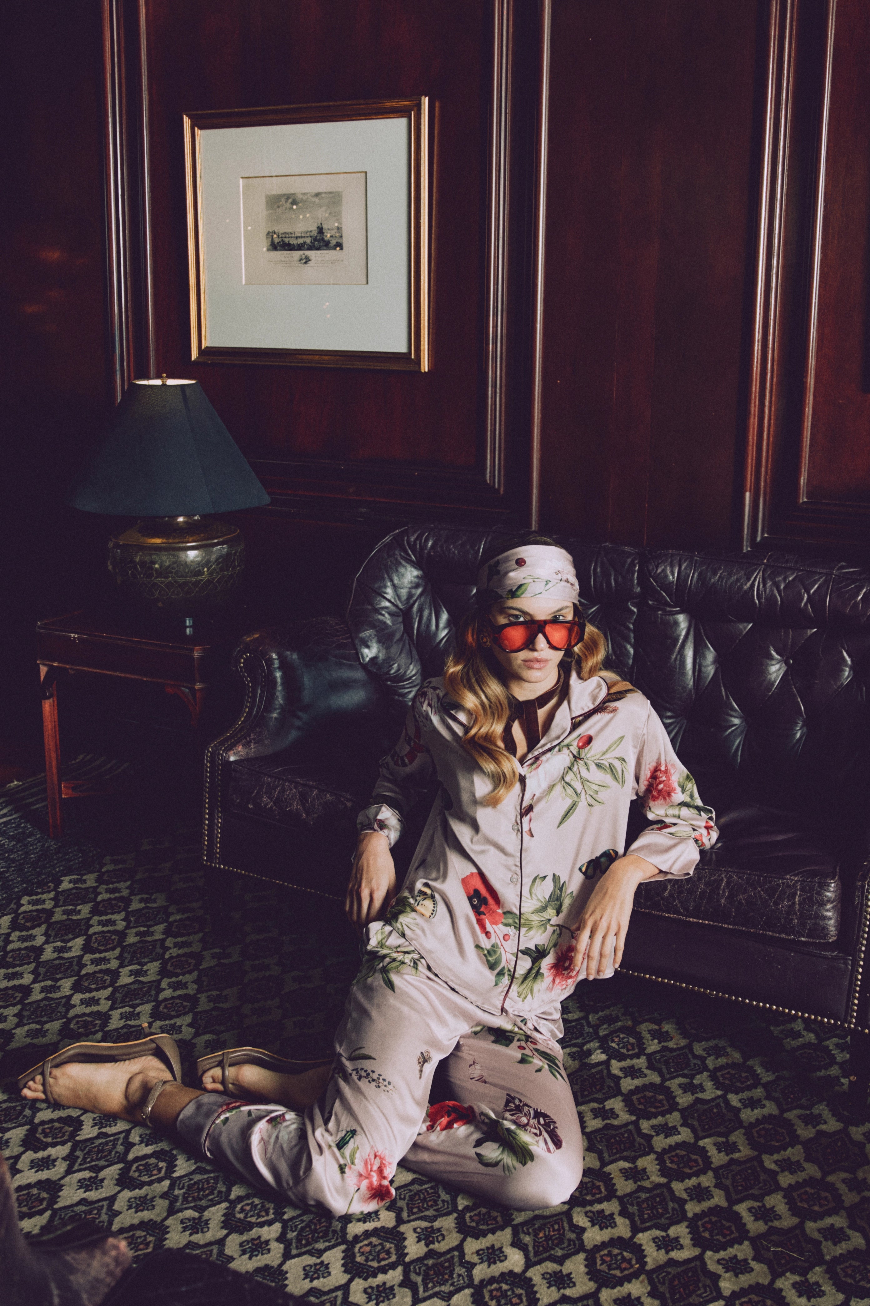 Long pajama set - Pink Serpent