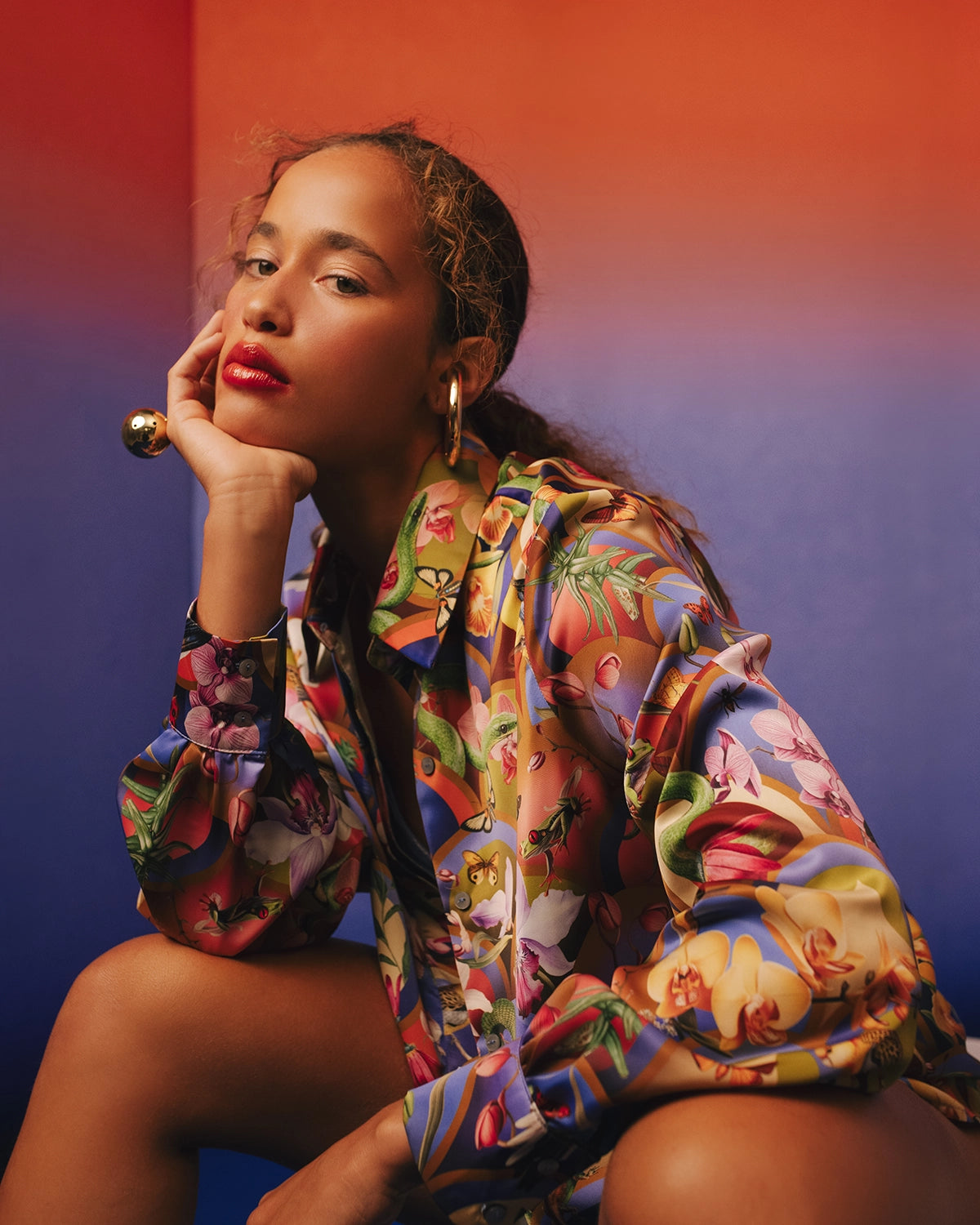 Siik Blouse -  Rainbow