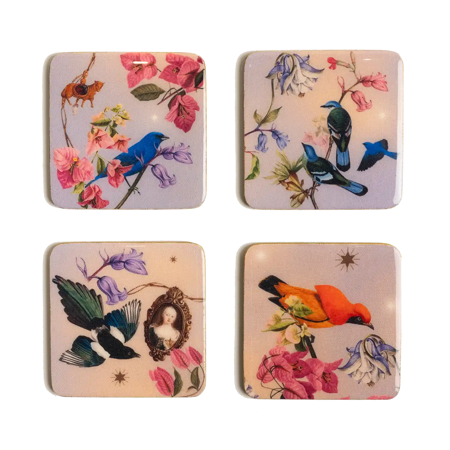 colorful ceramic coasters with abstract designs