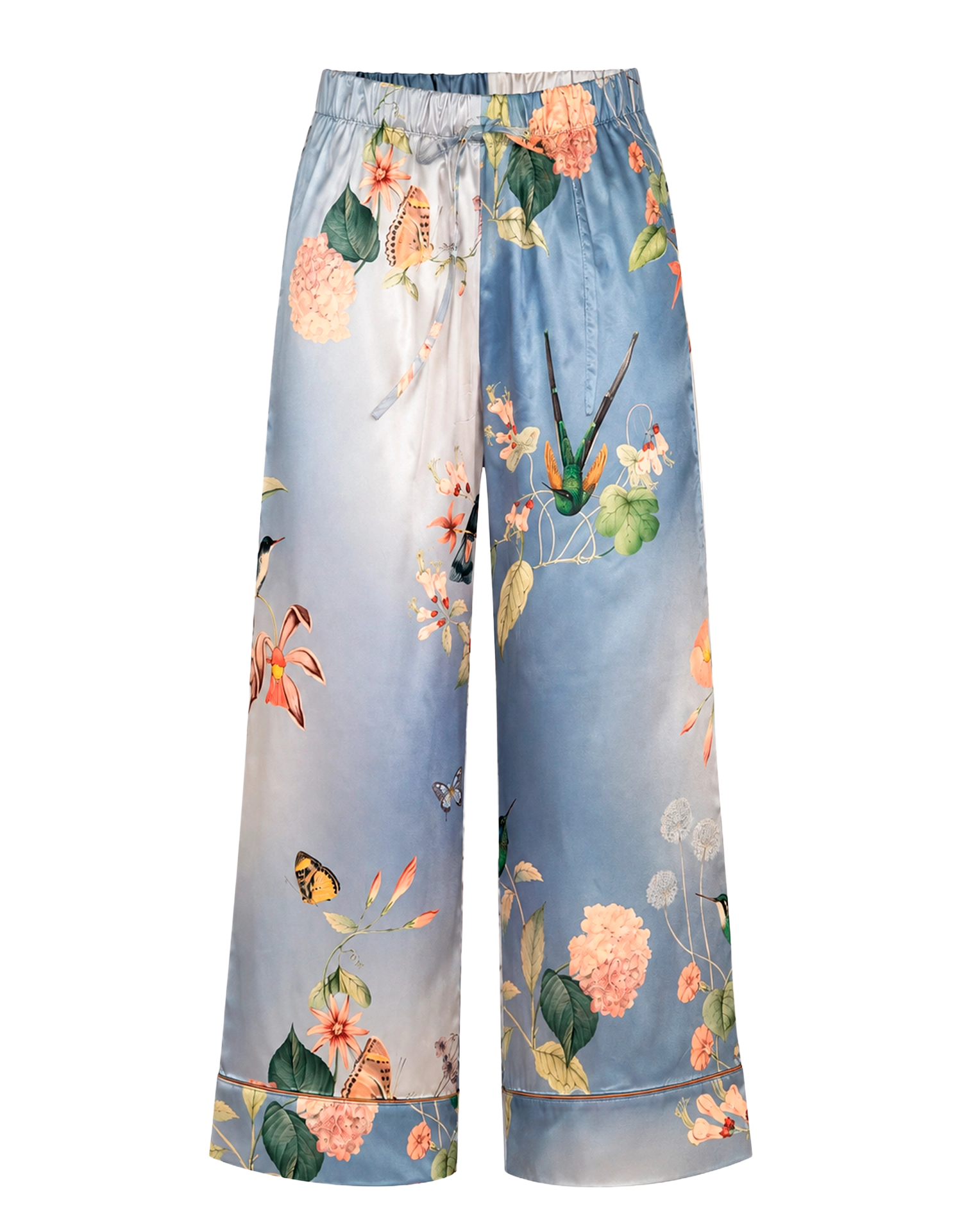 Long pajama set - Blue Hummingbirds