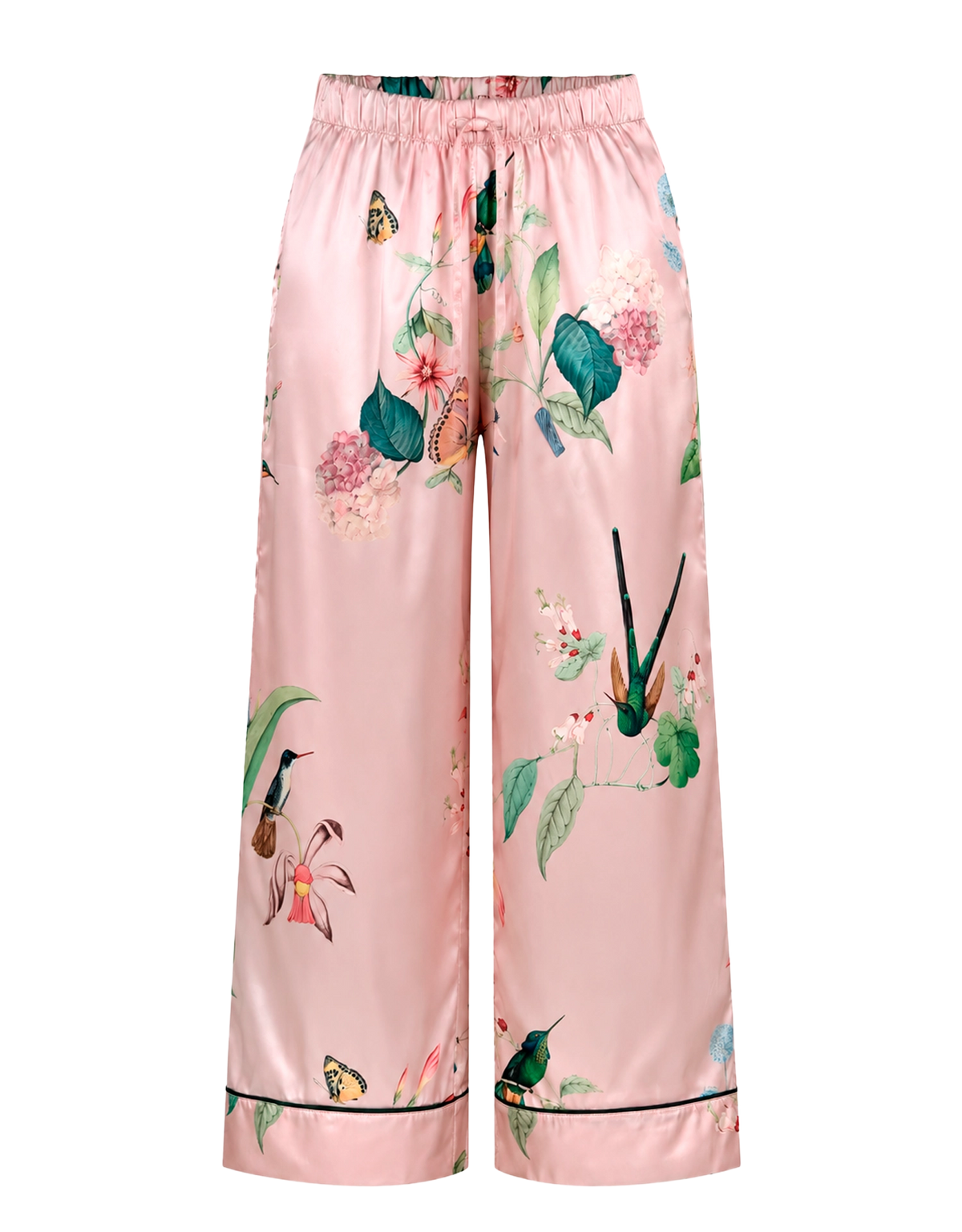 Long pajama set - Pink Hummingbirds