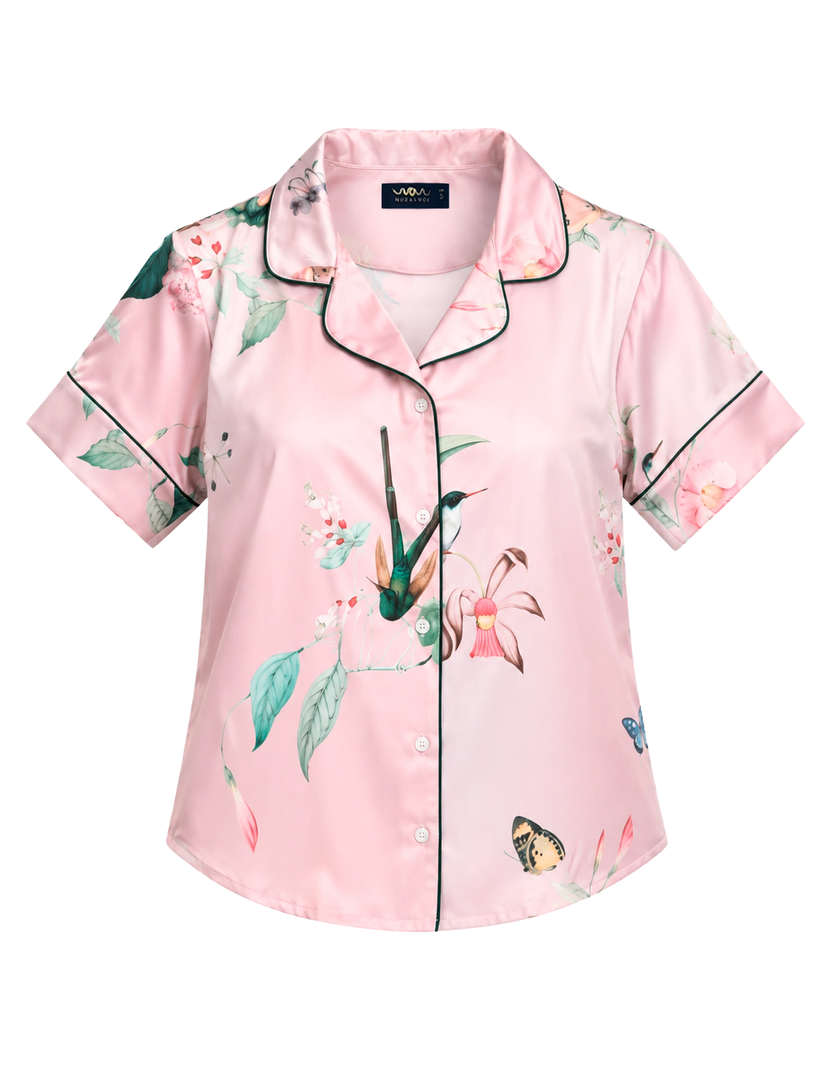 Short pajama set - Pink Hummingbird