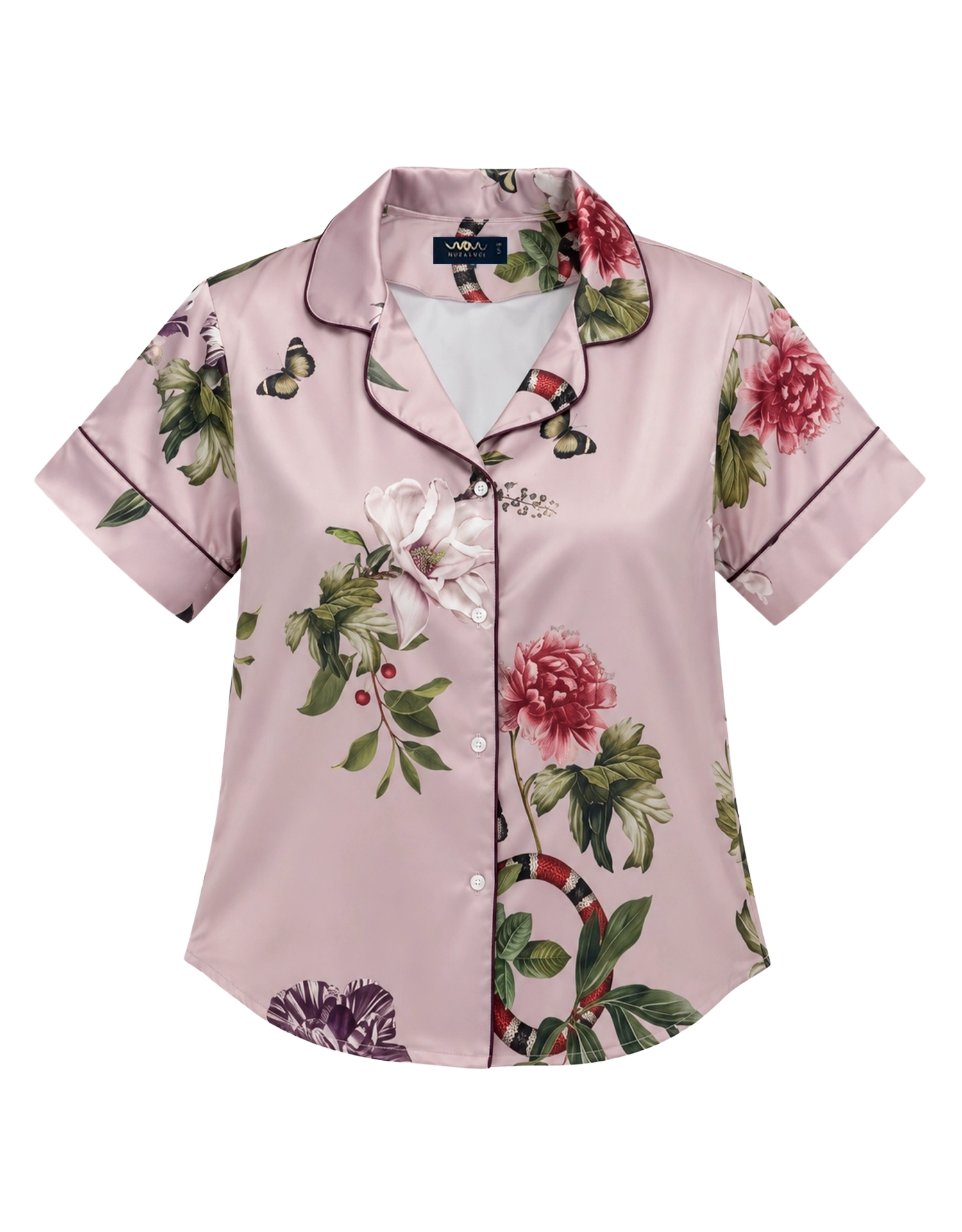 Short pajama set - Pink Serpent
