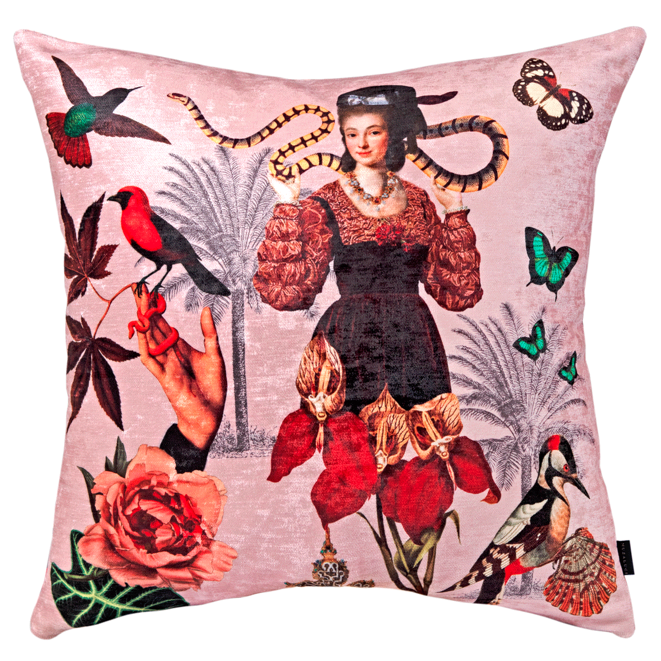 Santandercito  Woman Serpent - Velvet Pillow