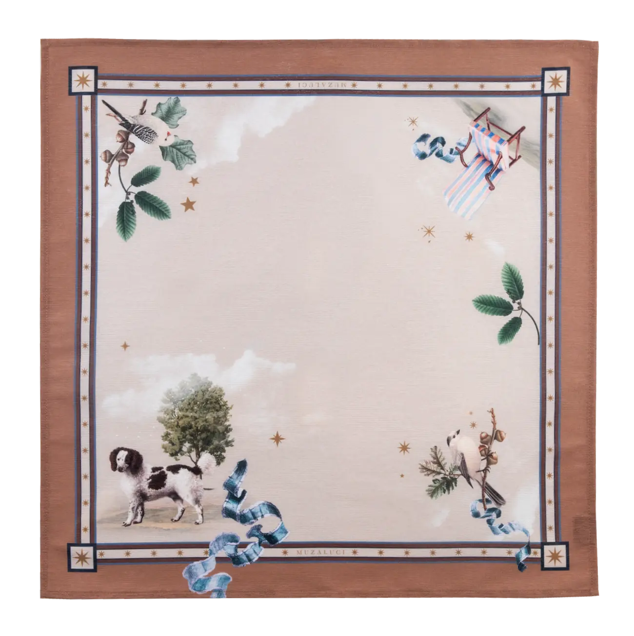 Sublimated printed napkins and placemats by MUZALUCI