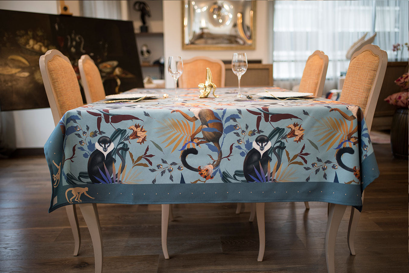 Monkeys Blue - Tablecloth