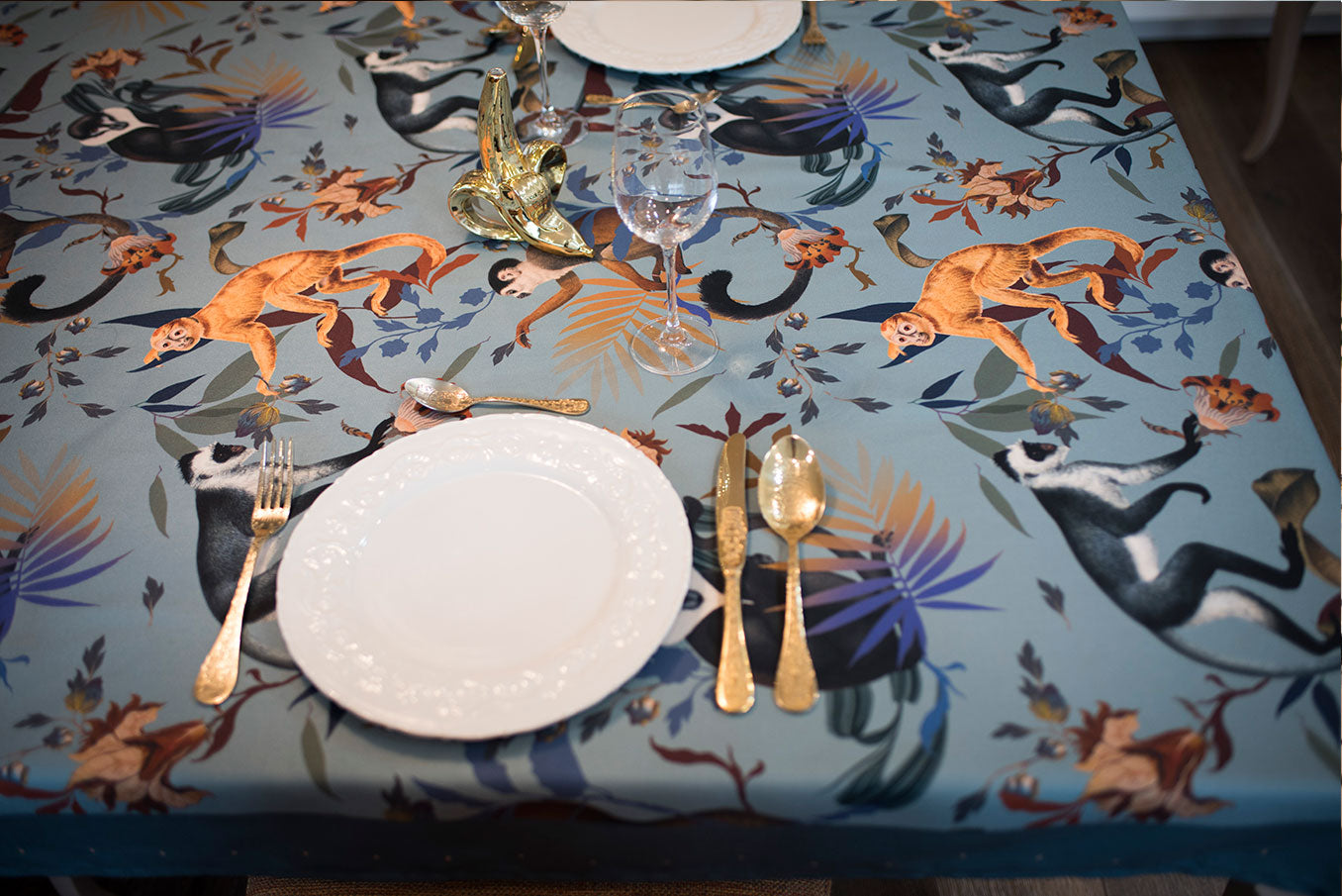Monkeys Blue - Tablecloth