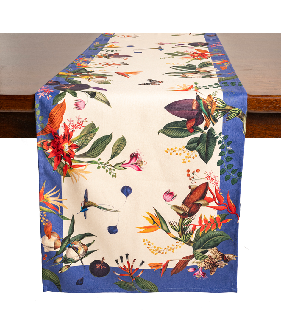 Colombian Flowers Ivory - Table Runner
