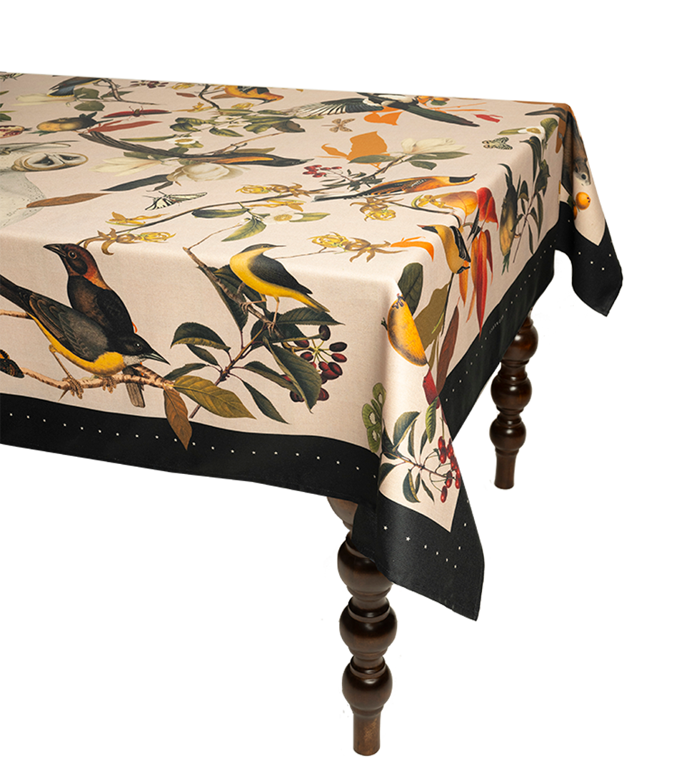 Birds Retro Black - Tablecloth