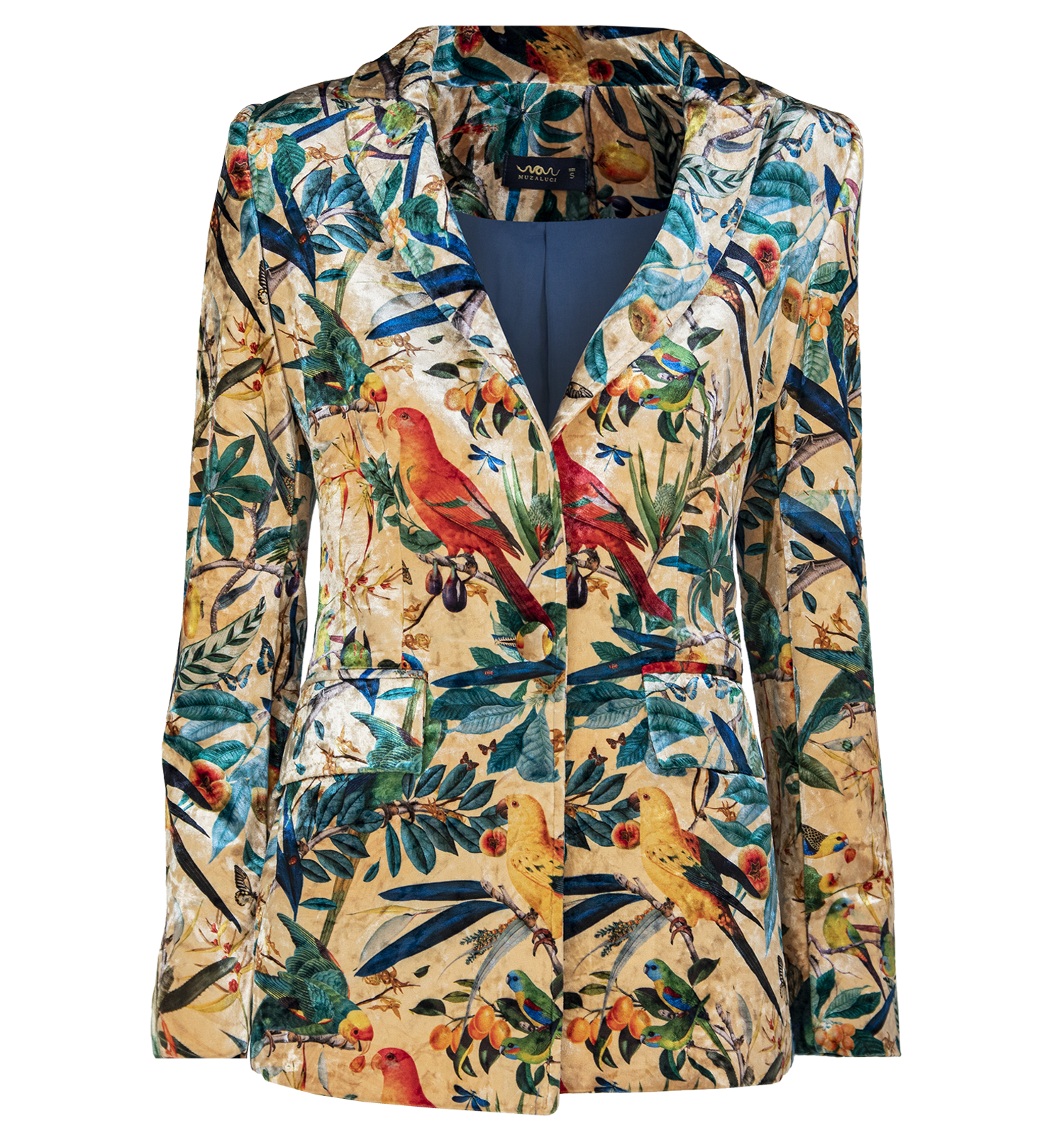 Salmon Colombian Parrots - Velvet Blazer