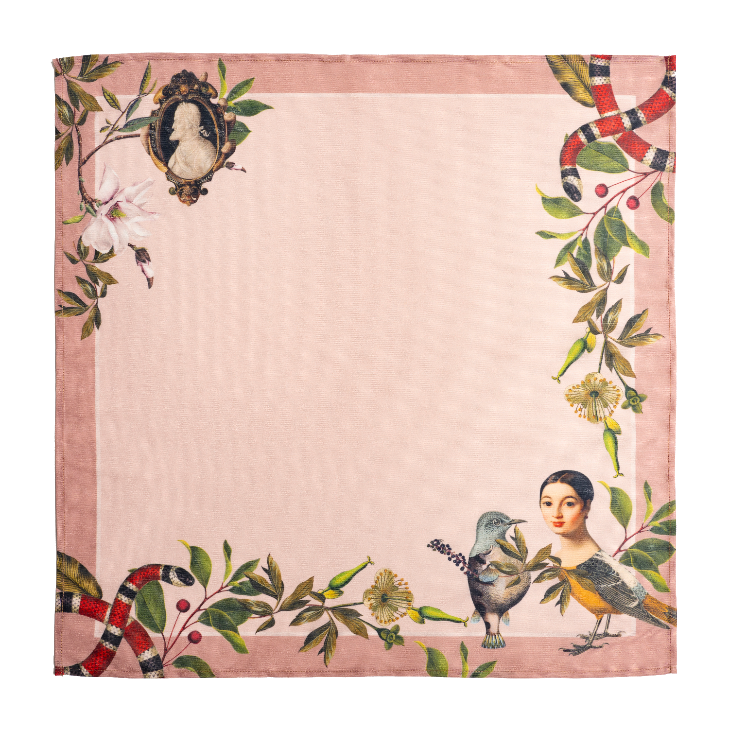 Decorative cloth napkins with floral embroidery