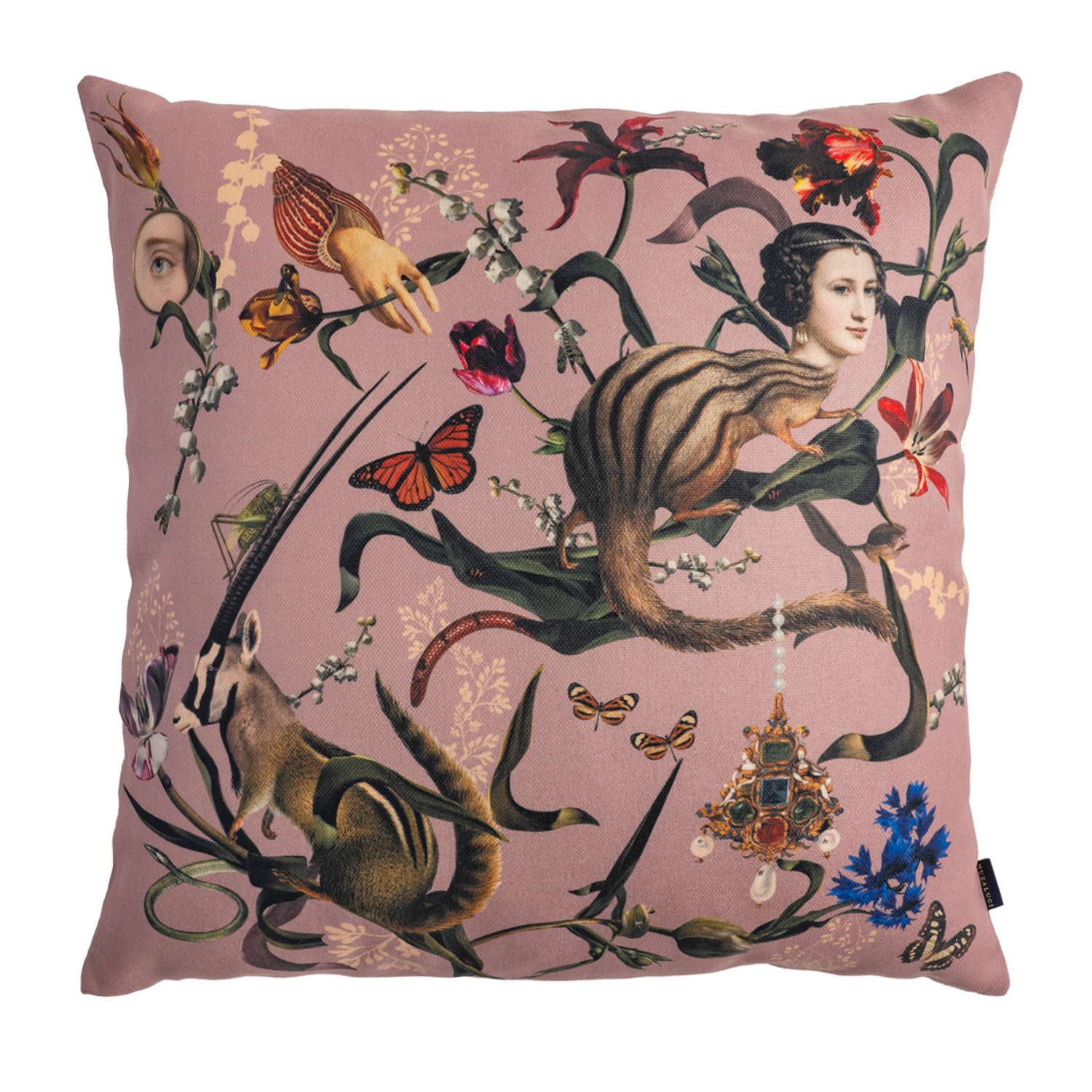 Bulba Rosewood Animals - Canvas Pillow