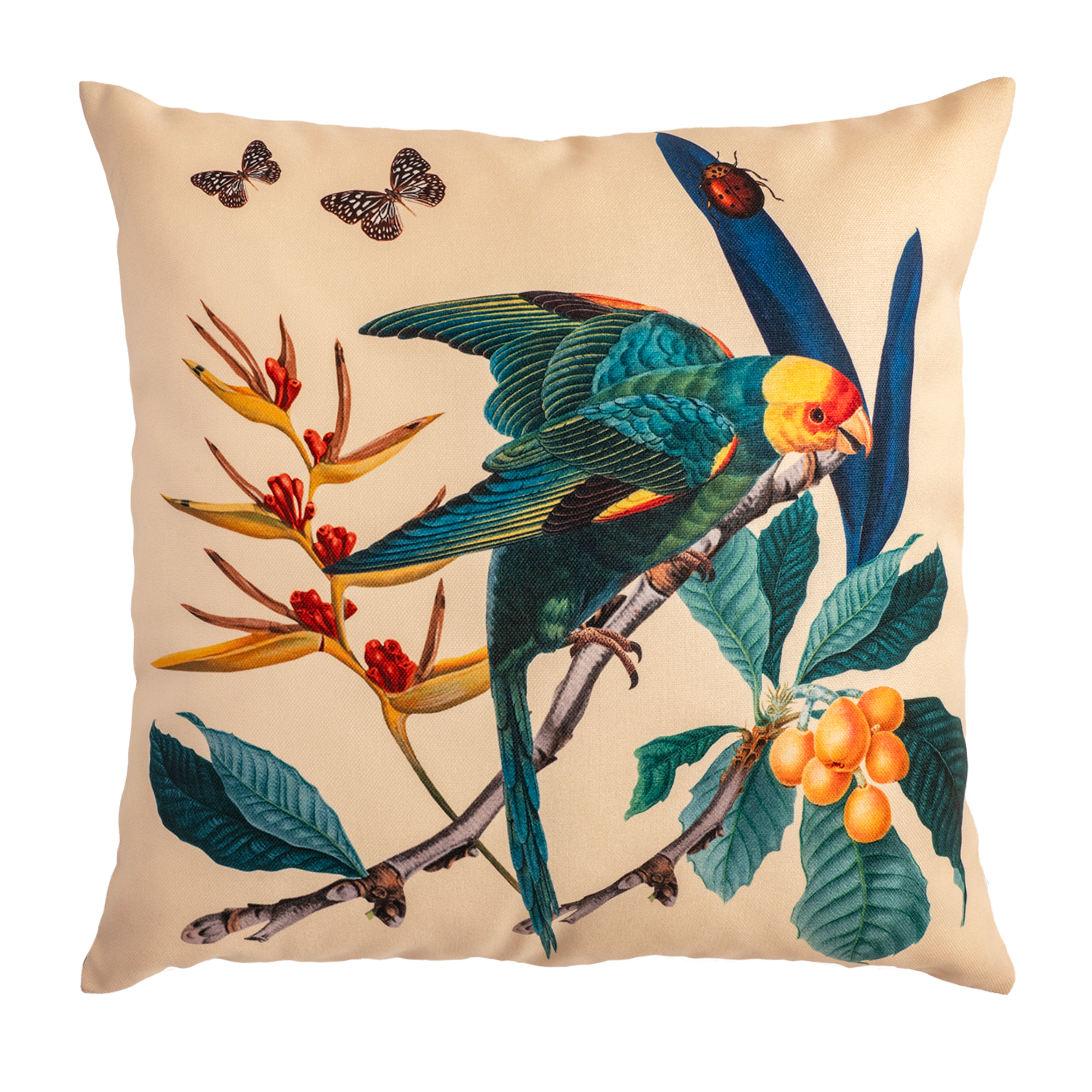 Colombian Parrots Blue - Canvas Pillow