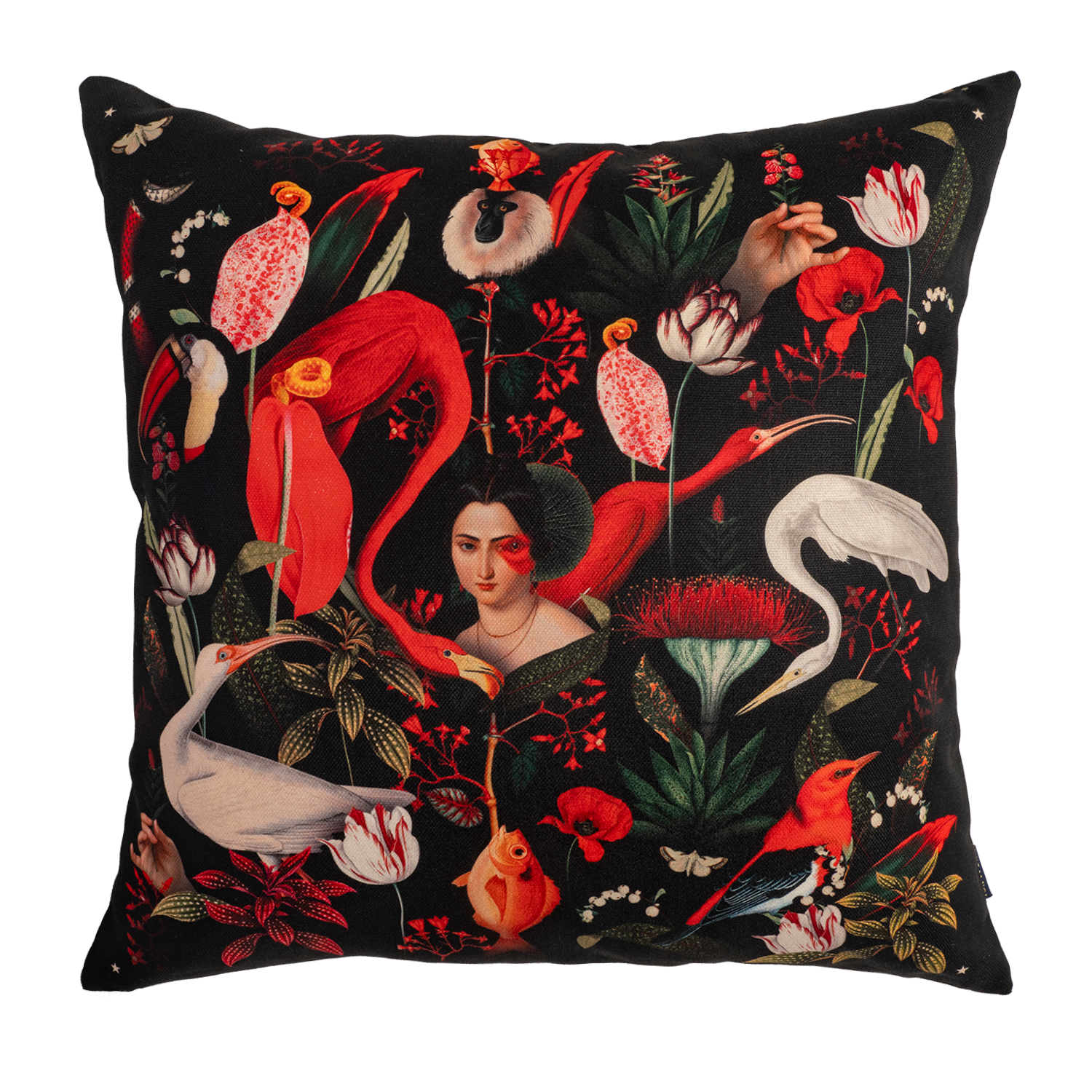 Red Jungle Dark - Canvas Pillow